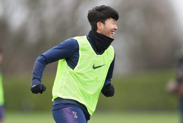 Heung Min Son Training Tottenham v Liverpool